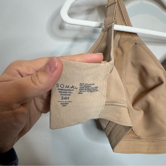 Soma Embraceable Wireless Unlined Full Coverage Bra Nude Size 34G - Picture 4 of 5